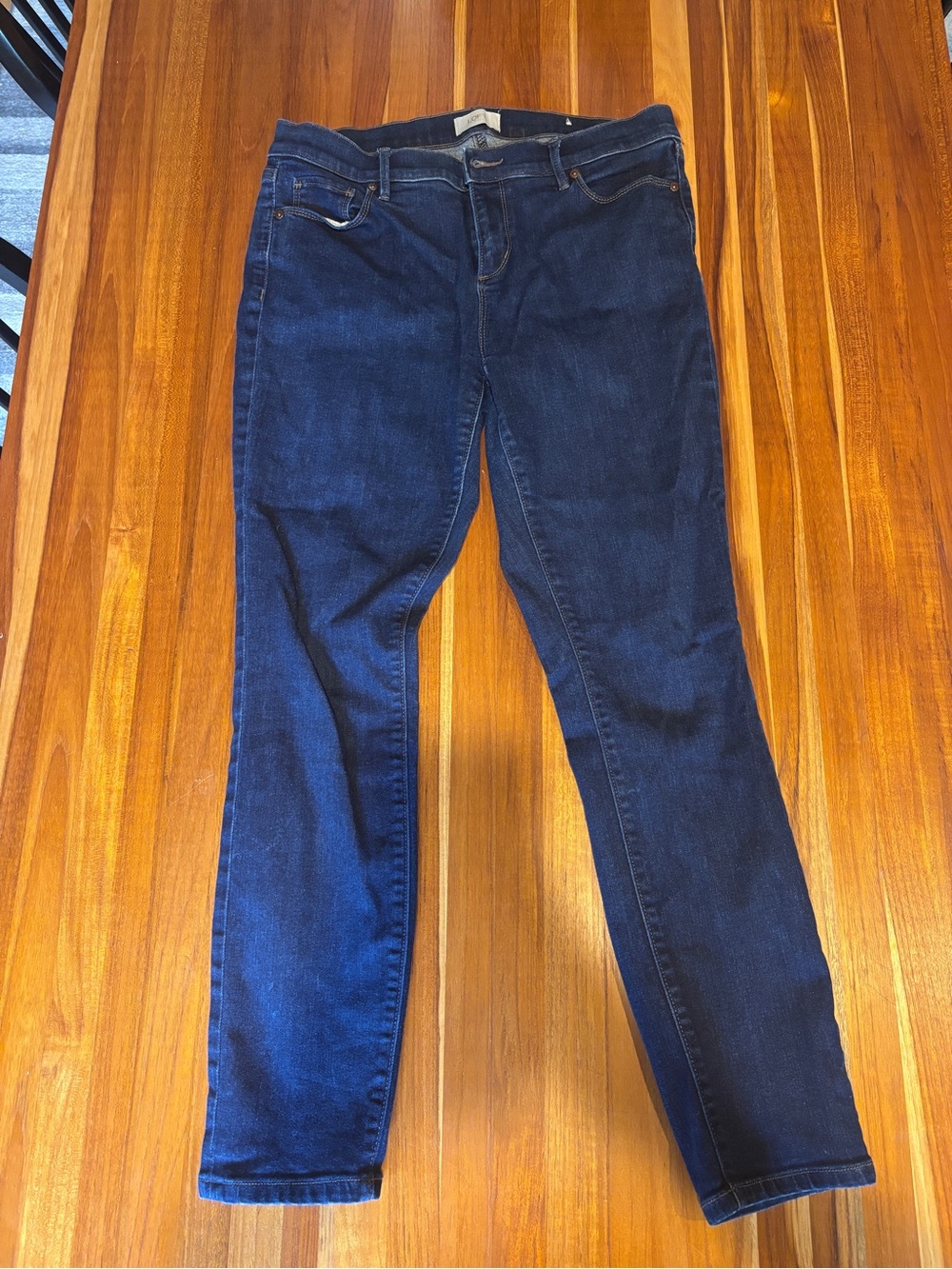 LOFT Modern Skinny Jeans in Dark Blue Denim size 10